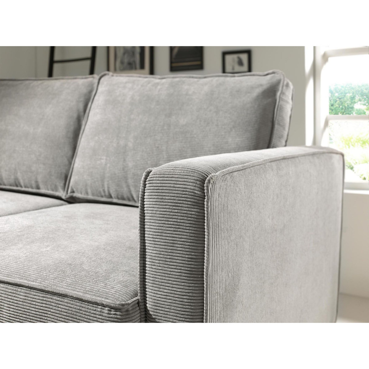 LISA DESIGN Jake - canapé d'angle gauche - convertible avec coffre - 4 places - en velours côtelé