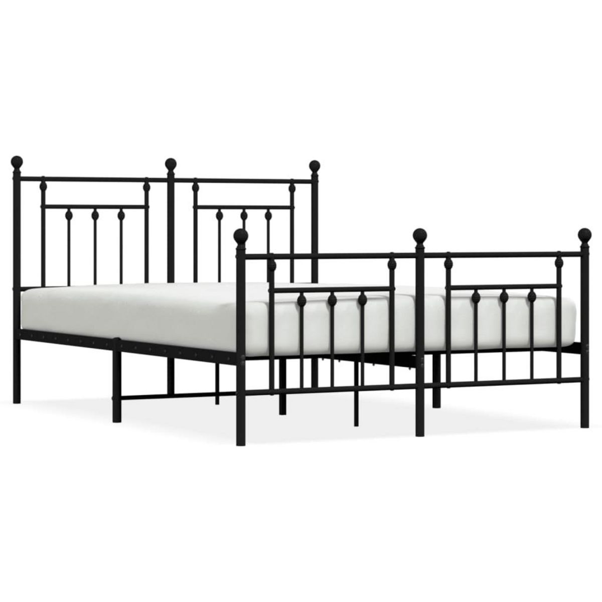 VIDAXL Cadre de lit metal sans matelas avec pied de lit noir 140x190cm