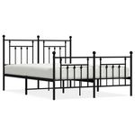 VIDAXL Cadre de lit metal sans matelas avec pied de lit noir 140x190cm