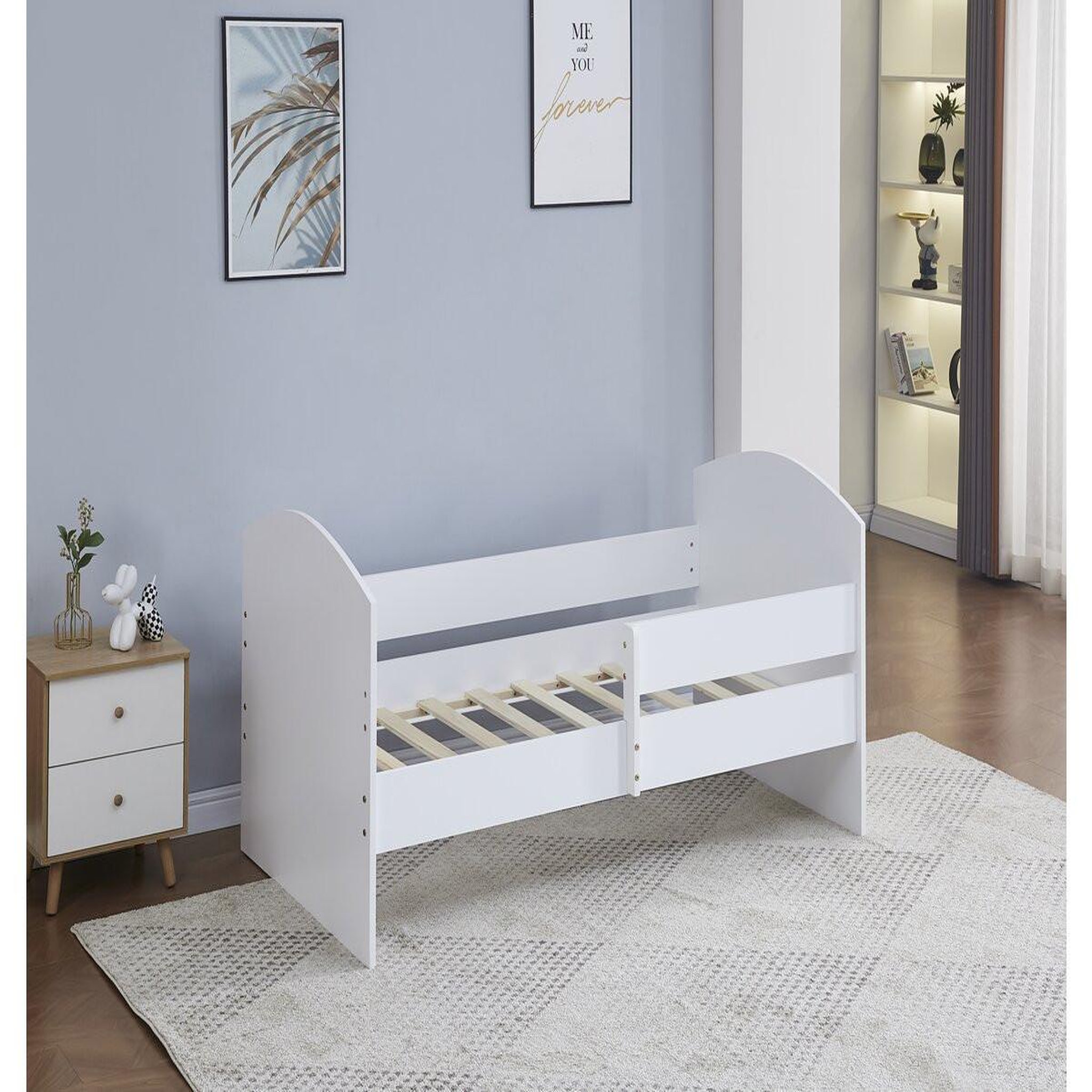 Voir la diapositive 2 : Habitat et Jardin Lit enfant avec barrière  victoria  - bois - blanc - 80 x 160 cm