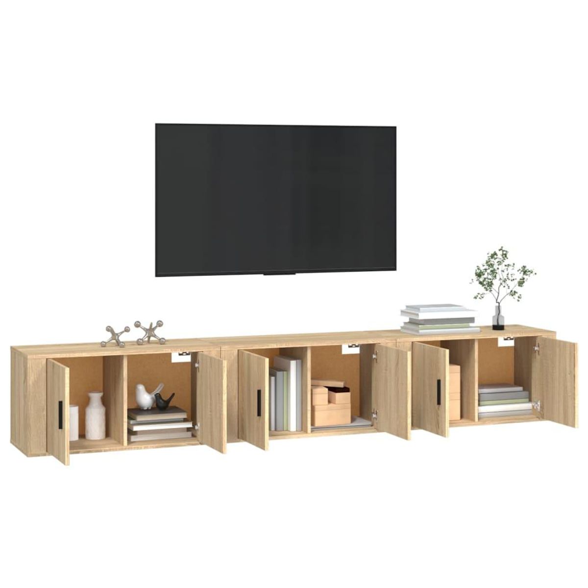 VIDAXL Meubles TV muraux 3 pcs chene sonoma 80x34,5x40 cm