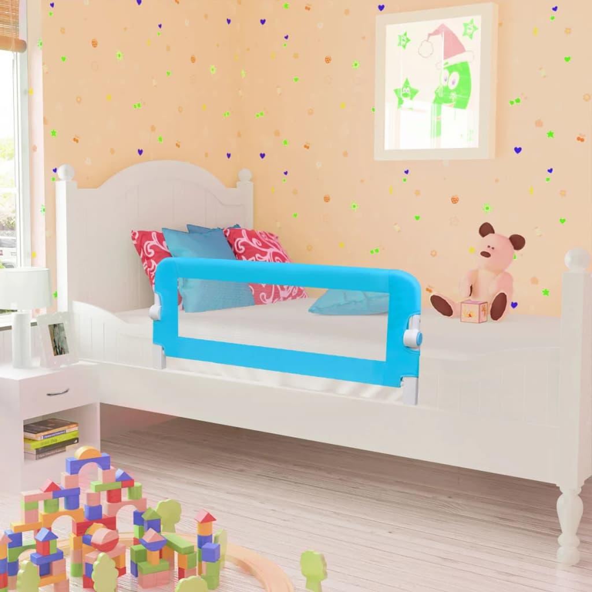Voir la diapositive 1 : VIDAXL Barriere de lit de securite pour tout-petits 2pcs Bleu 102x42cm