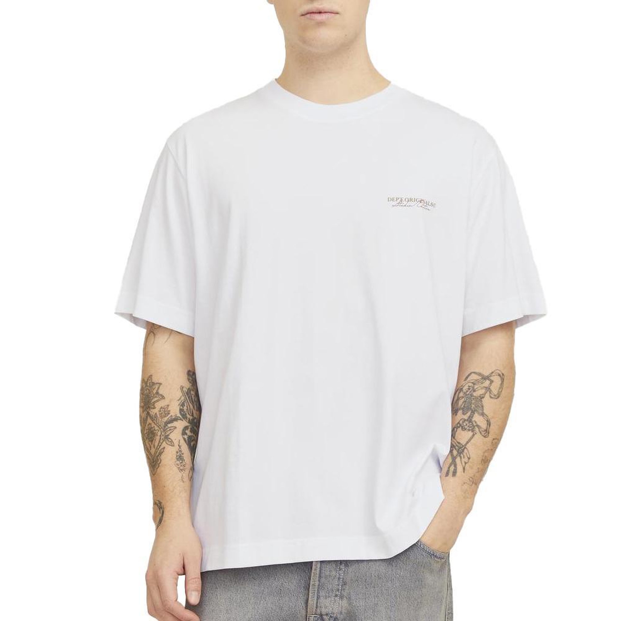 Jack & Jones T-Shirt Blanc Homme Jack & Jones Whislington. Coloris disponibles : Blanc