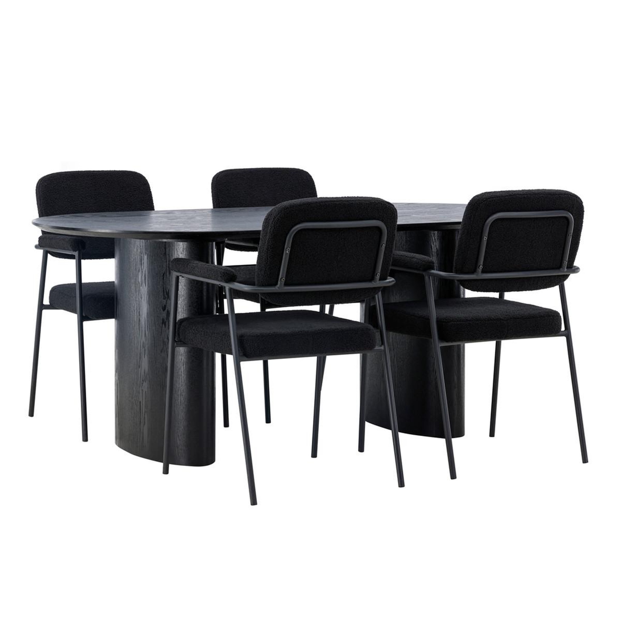 Paris Prix Ensemble table à manger & 4 chaises  isolde & yesterday  180cm noir