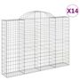 Voir la diapositive 2 : VIDAXL Paniers a gabions arques 14 pcs 200x30x140/160 cm Fer galvanise