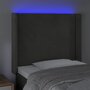 Voir la diapositive 4 : VIDAXL Tete de lit a LED Gris clair 103x16x118/128 cm Velours