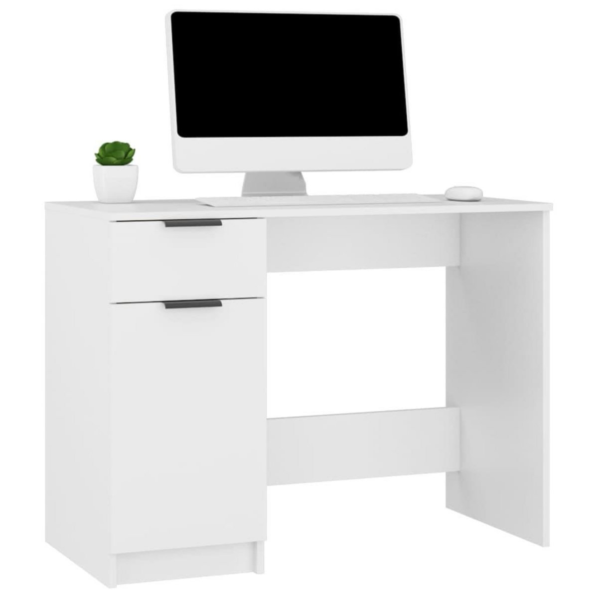 VIDAXL Bureau Blanc 100x50x75 cm Bois d'ingenierie