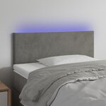 VIDAXL Tete de lit a LED Gris clair 90x5x78/88 cm Velours