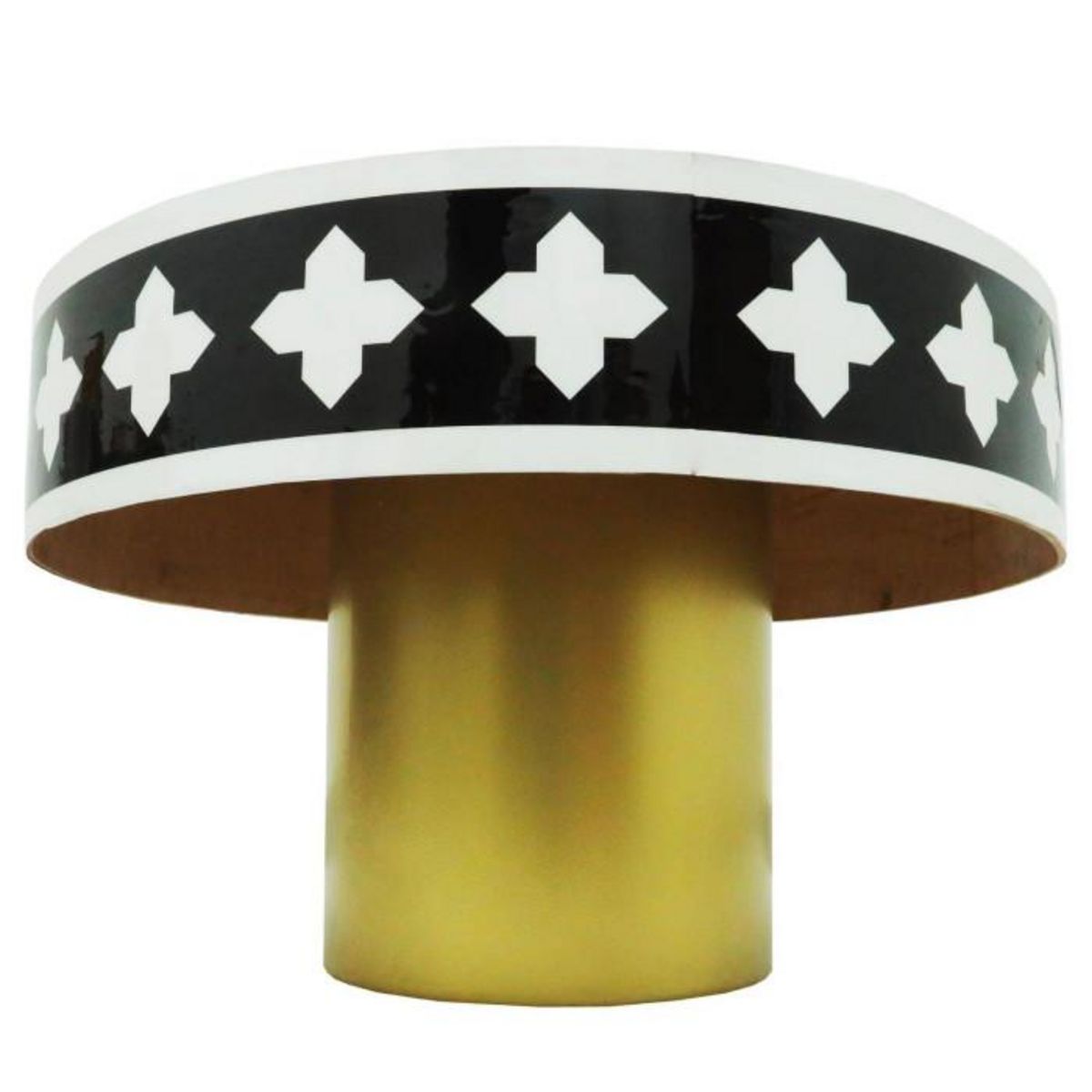 Paris Prix Table Basse Ronde  Croix  71cm Noir & Blanc