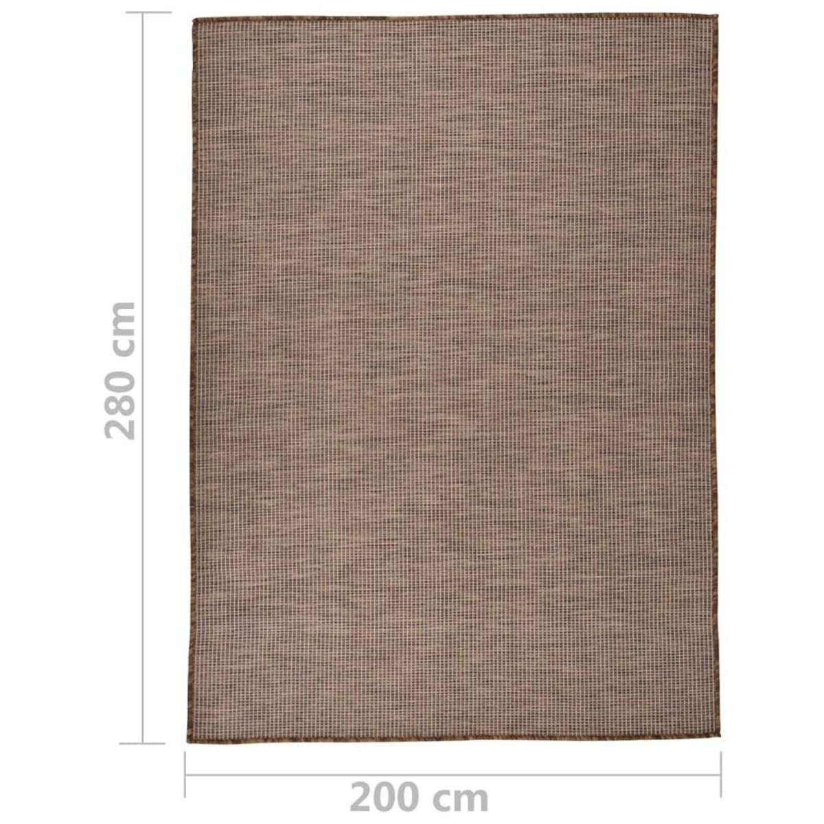 VIDAXL Tapis a tissage plat d'exterieur 200x280 cm Marron