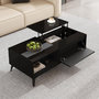 Voir la diapositive 2 : MERAX Table basse relevable rectangulaire noir - 50x110 cm panneau de particules