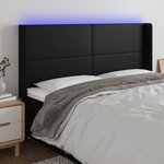 VIDAXL Tete de lit a LED Noir 163x16x118/128 cm Similicuir