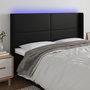 Voir la diapositive 1 : VIDAXL Tete de lit a LED Noir 163x16x118/128 cm Similicuir