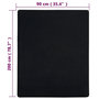 Voir la diapositive 6 : VIDAXL Draps-housses Jersey 2 pcs Noir 90x200 cm Coton