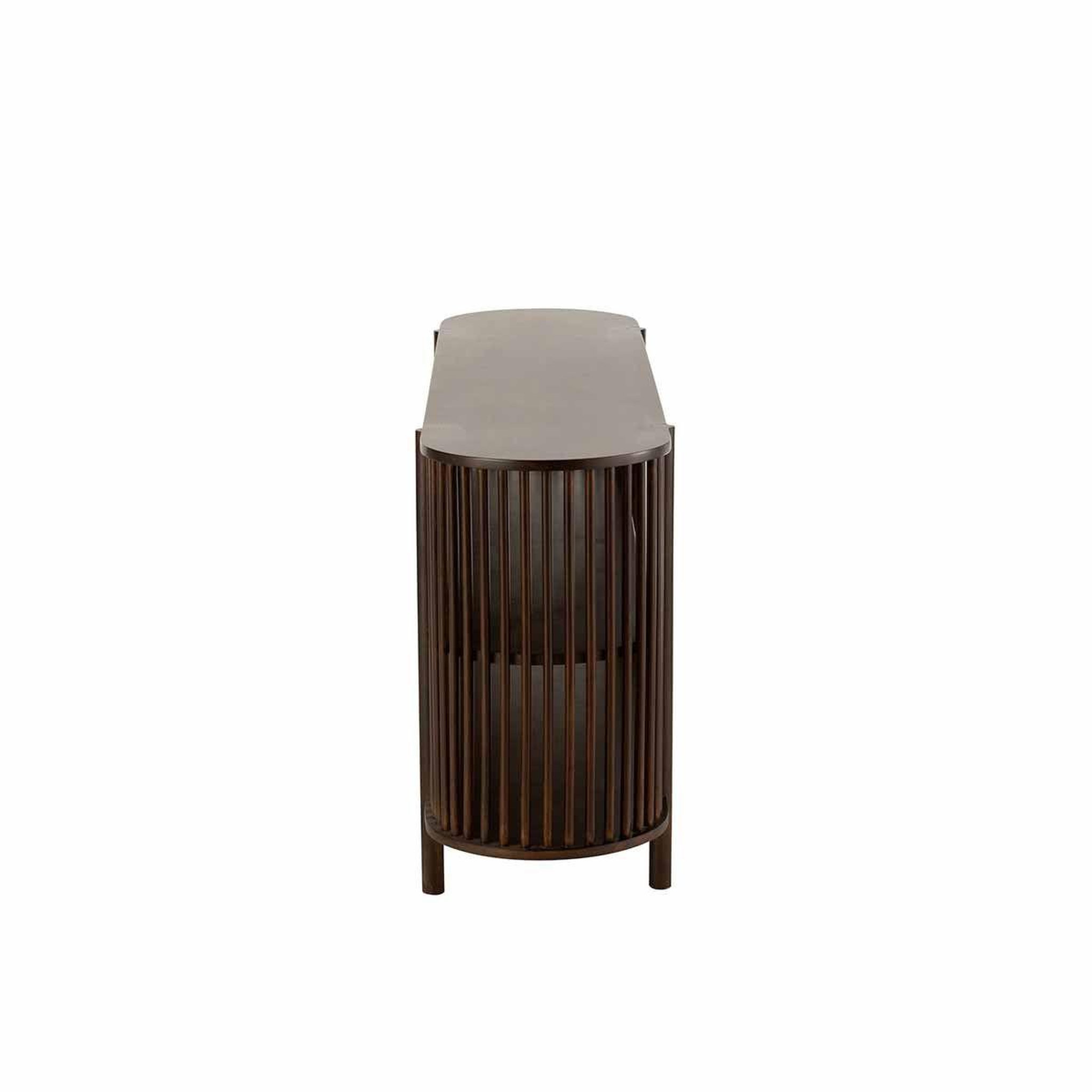 Voir la diapositive 3 : J-LINE Console 2 niveaux en bois  gavya  160cm brun foncé