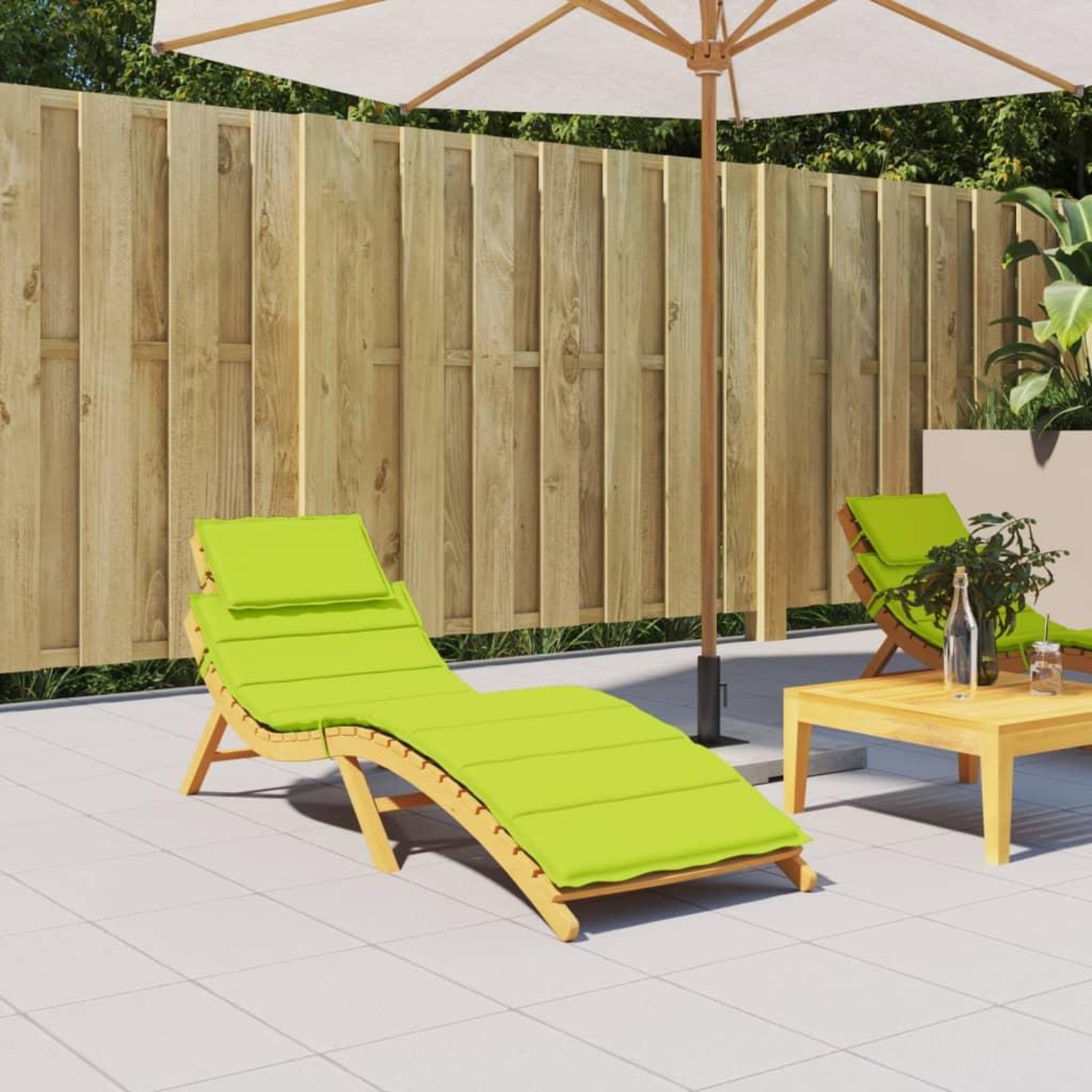 Voir la diapositive 1 : VIDAXL Coussin de chaise longue vert vif 186x58x3 cm tissu oxford