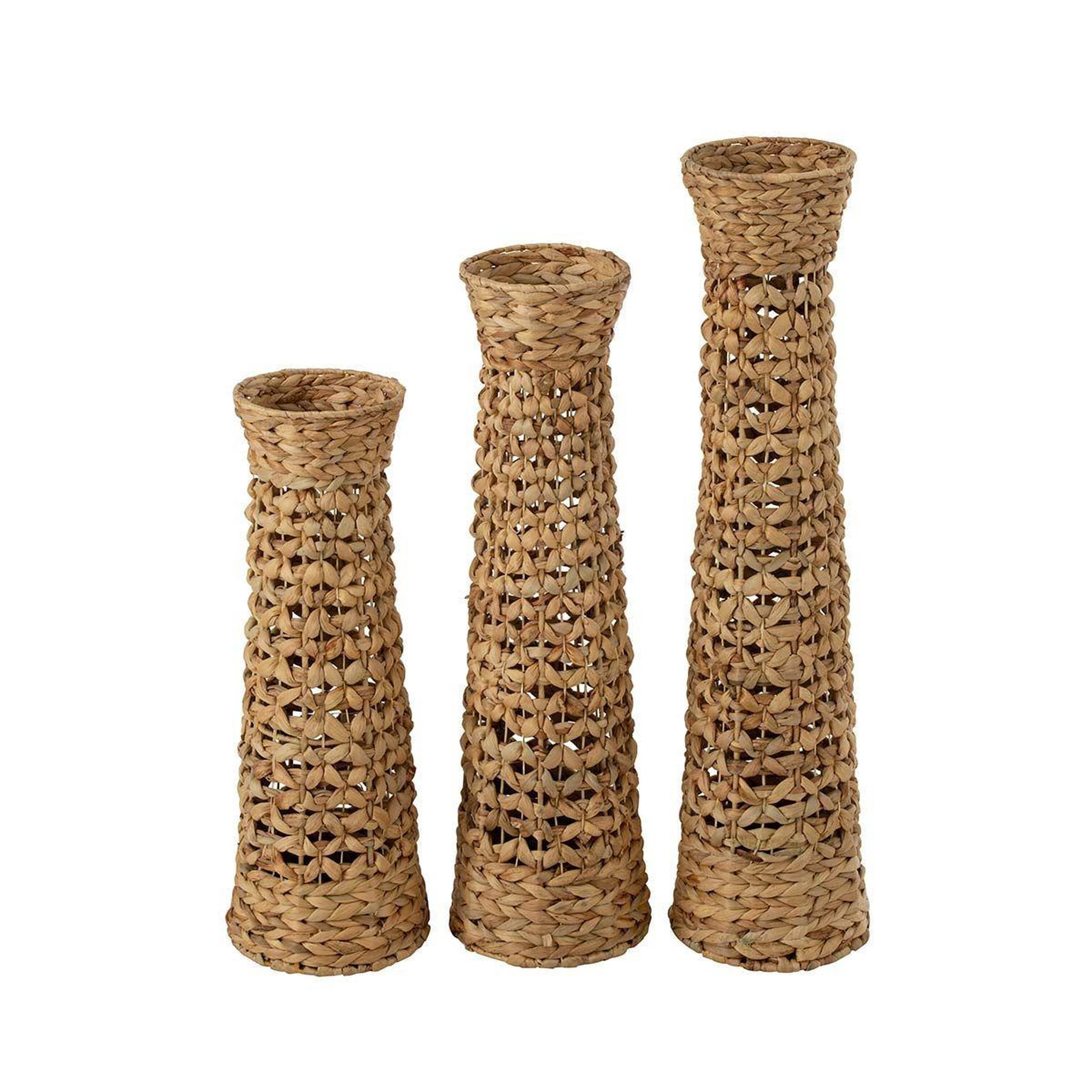 Voir la diapositive 2 : J-LINE Lot de 3 Vases Déco  Jan  80cm Naturel