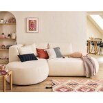 LISA DESIGN Santorini - module d'assise gauche - en tissu texturé. Coloris disponibles : Orange, Bicolore, Gris, Beige, Bleu, Vert, Violet