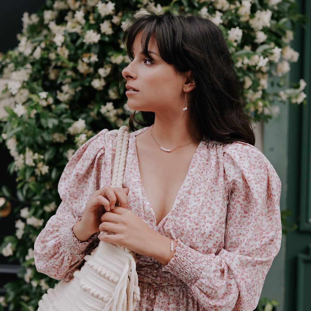 SLOYA Collier Piana en pierres Howlite