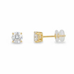 L'ATELIER D'AZUR Boucles d'Oreilles Or Jaune et Zirconiums Rond