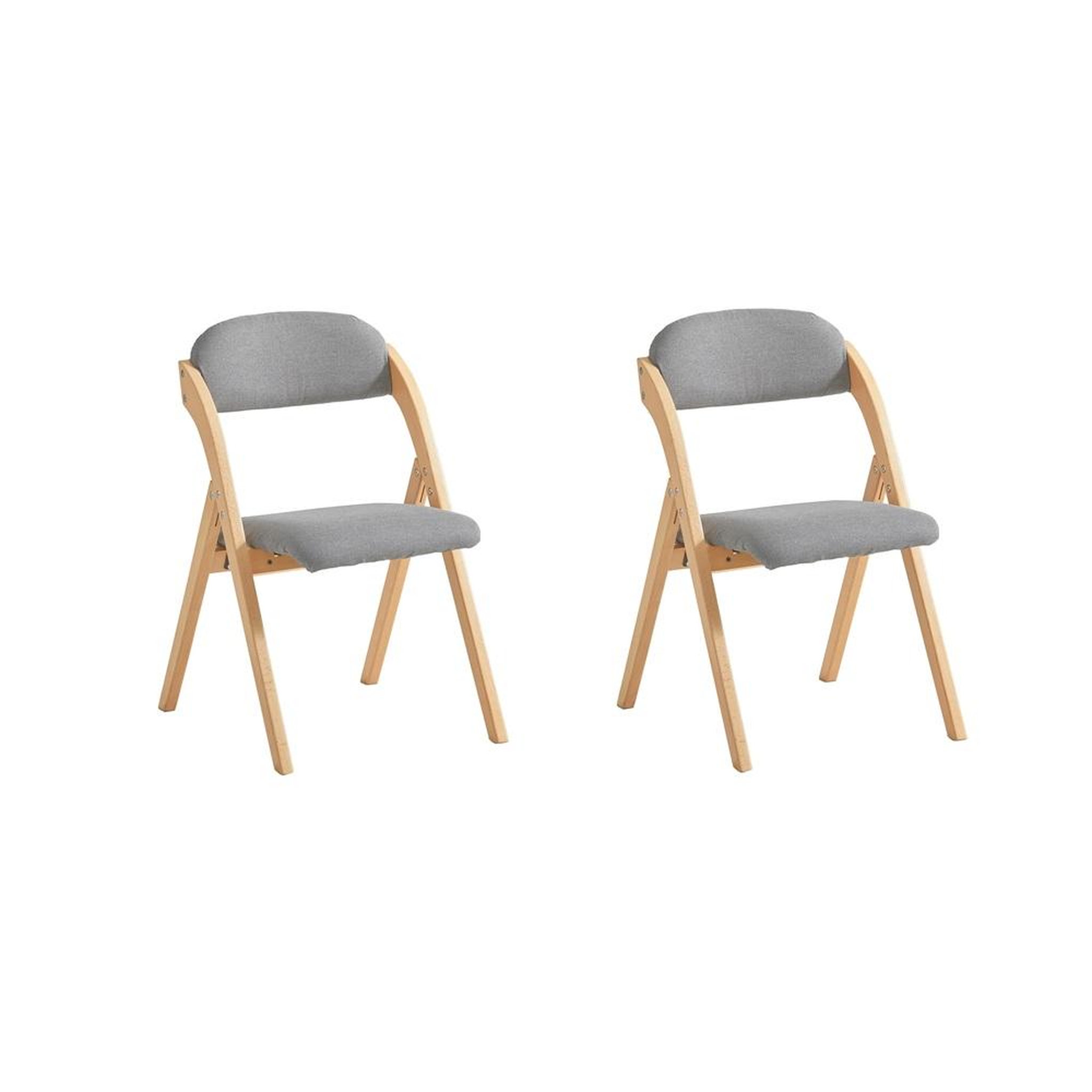 SOBUY Chaise Pliante en Bois Gris 47.5x41.5x77cm FST92-NX2