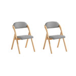 SOBUY Chaise Pliante en Bois Gris 47.5x41.5x77cm FST92-NX2
