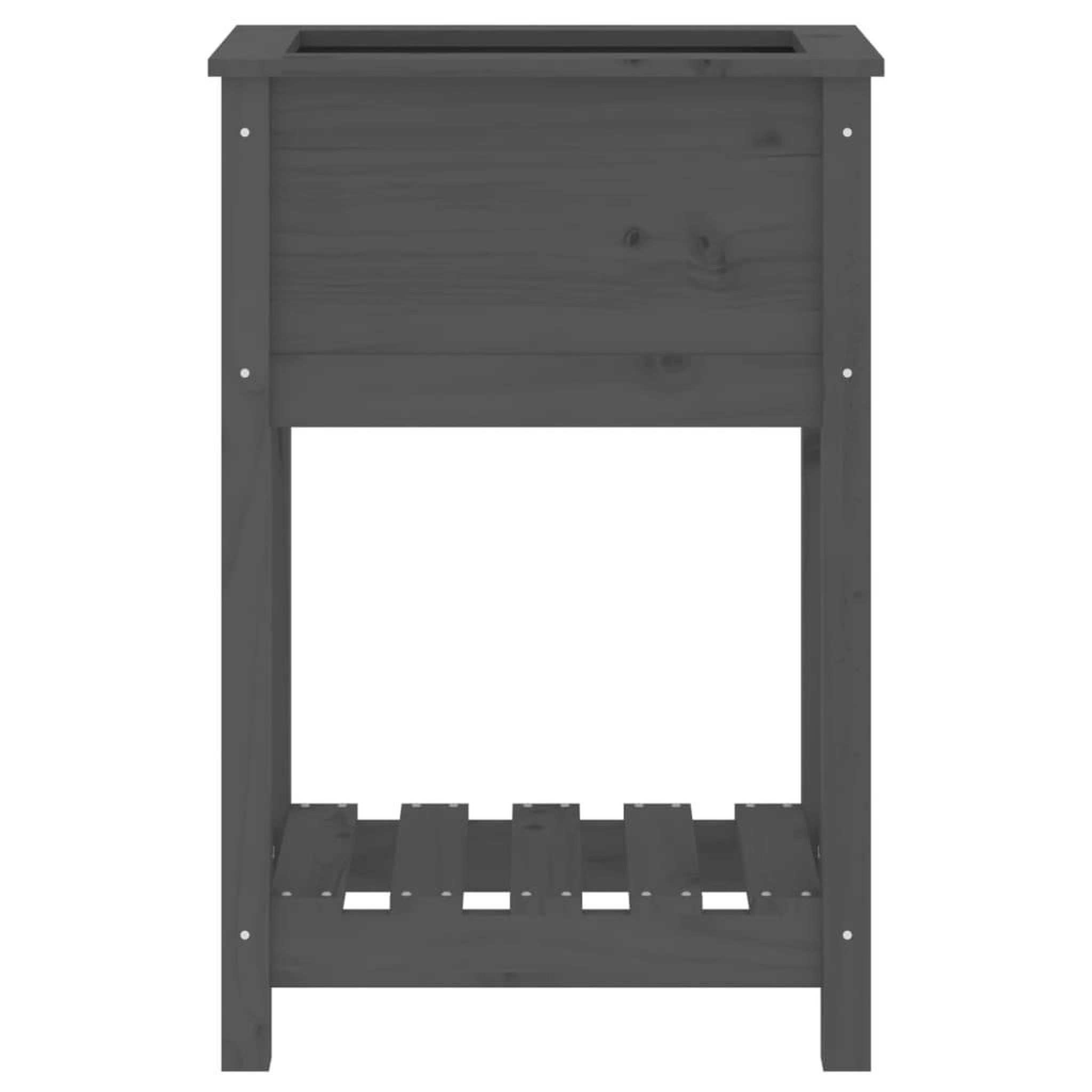 Voir la diapositive 5 : VIDAXL Jardiniere avec etagere Gris 54x34,5x81 cm Bois massif de pin
