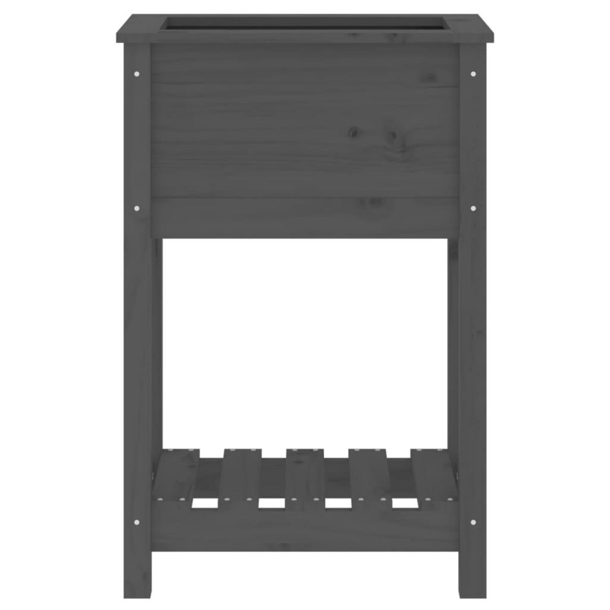 VIDAXL Jardiniere avec etagere Gris 54x34,5x81 cm Bois massif de pin