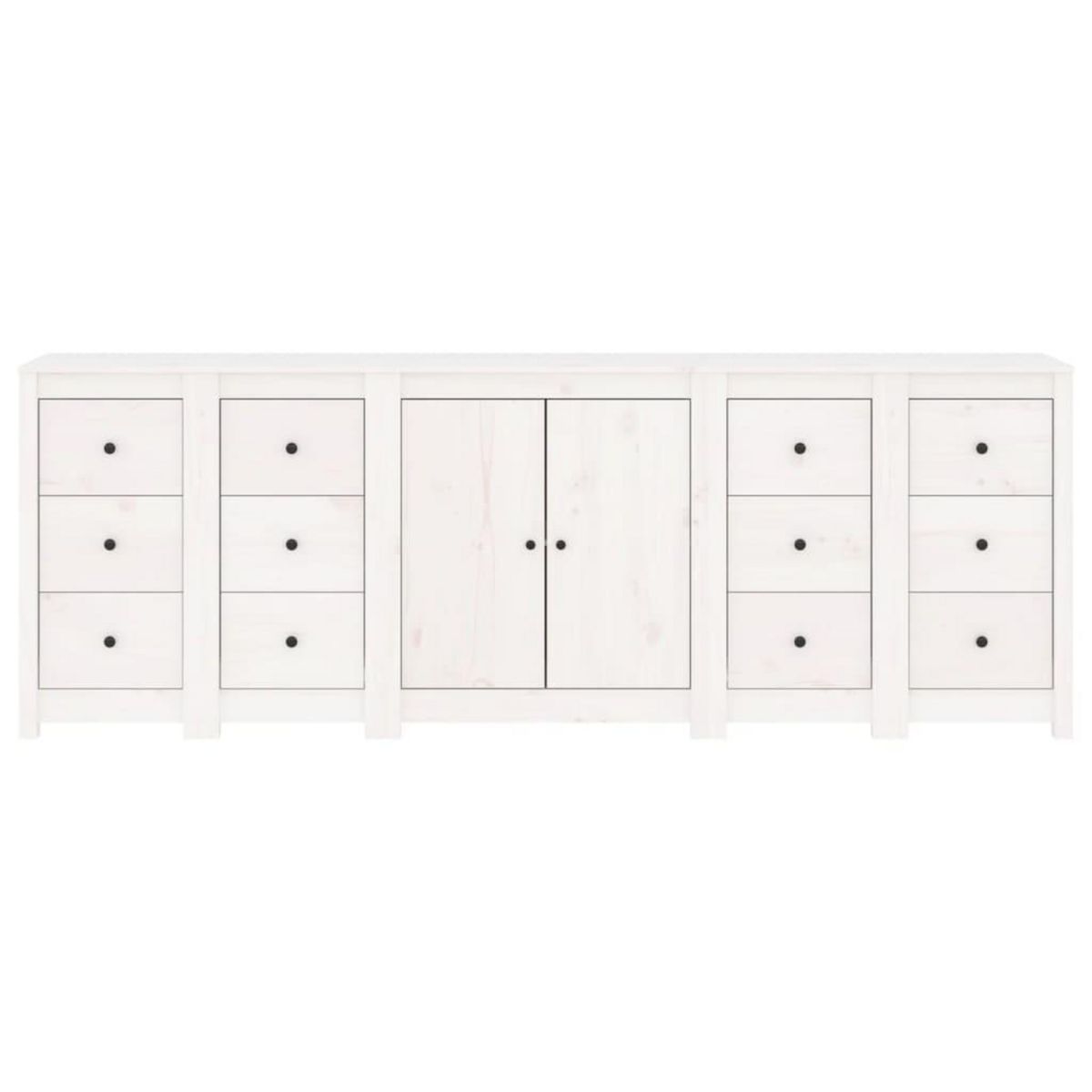 VIDAXL Buffet Blanc 230x35x80 cm Bois massif de pin