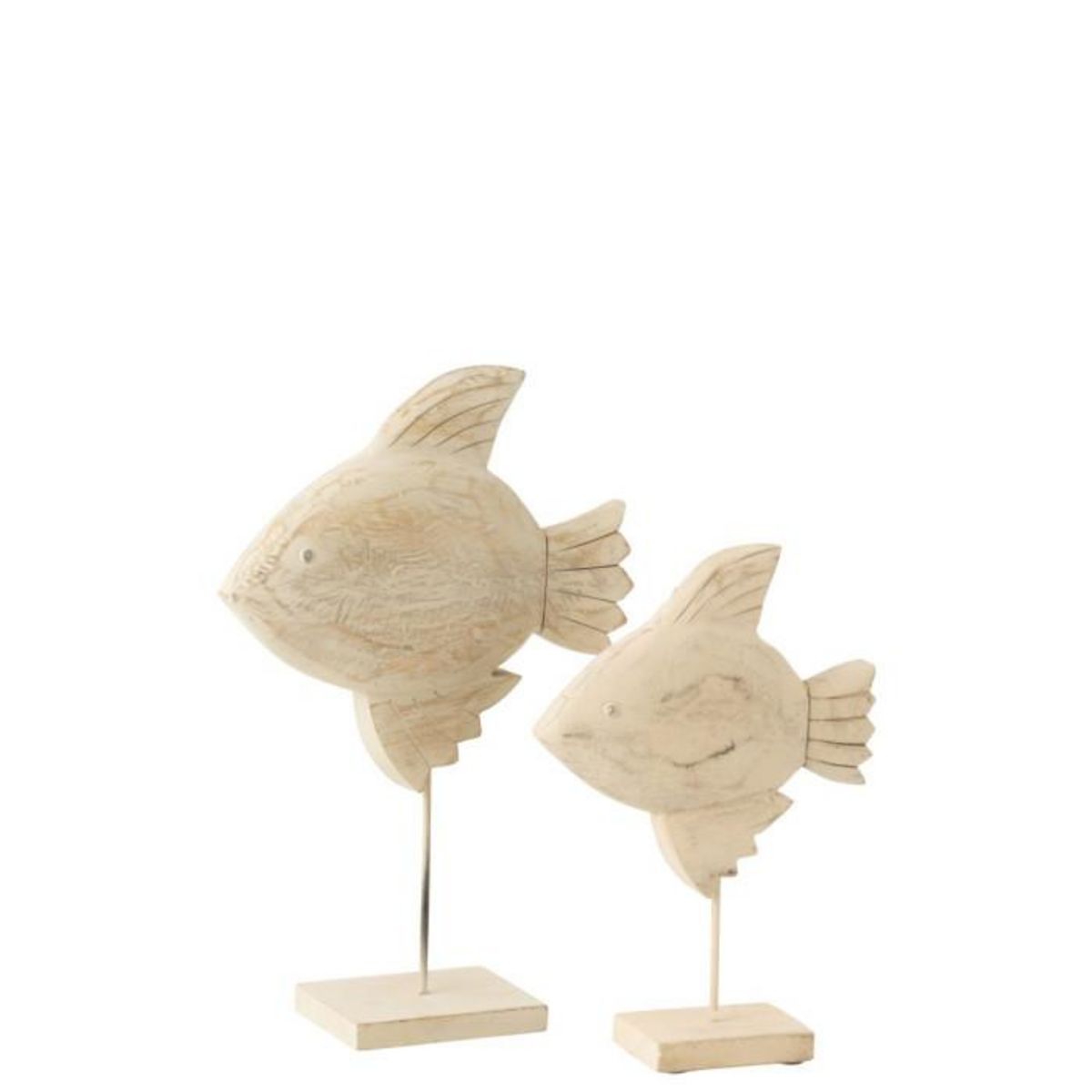 Paris Prix Statuette Poisson sur Pied en Bois  Antwan  40cm Naturel