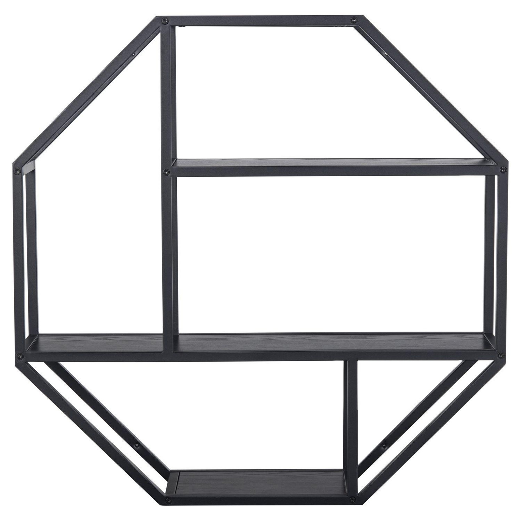 Voir la diapositive 3 : TOILINUX Etagère murale hexagonale en MDF et métal