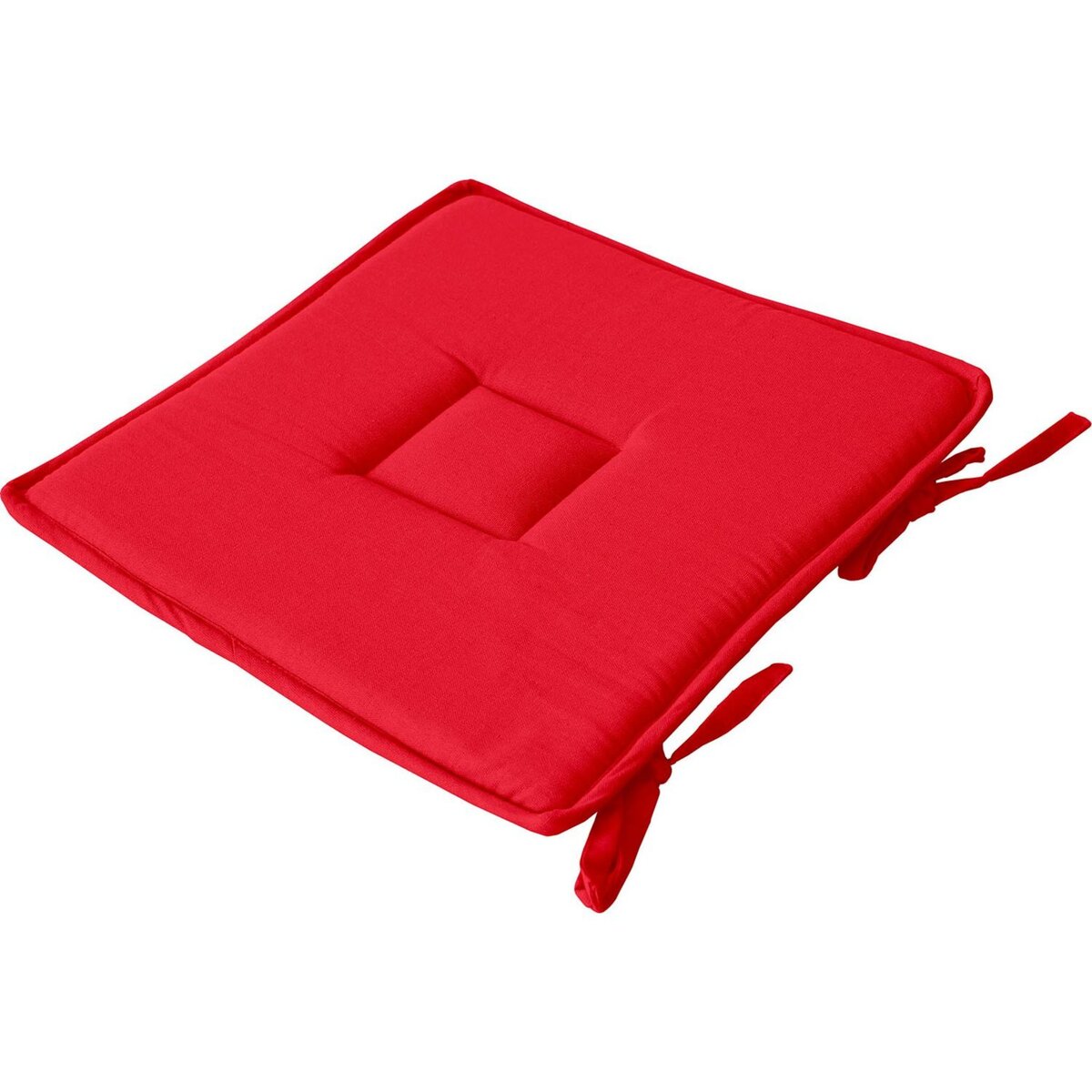 TOILINUX Galette de chaise uni effet Bachette - 40 x 40 cm - Rouge