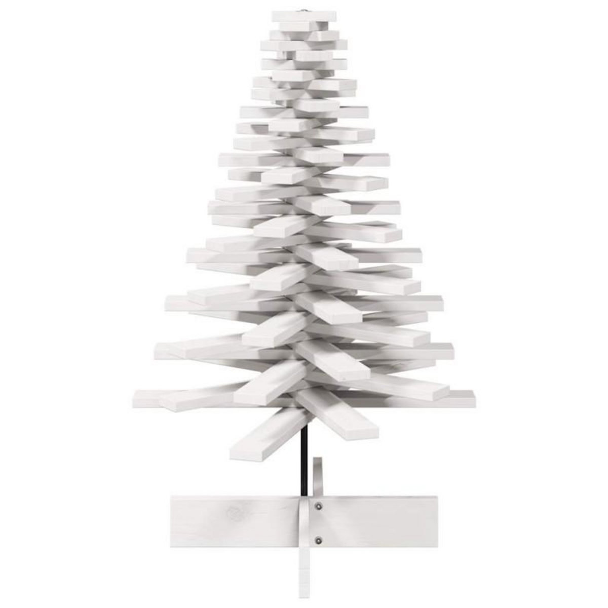 VIDAXL Arbre de Noël en bois pour décoration blanc 100 cm pin massif