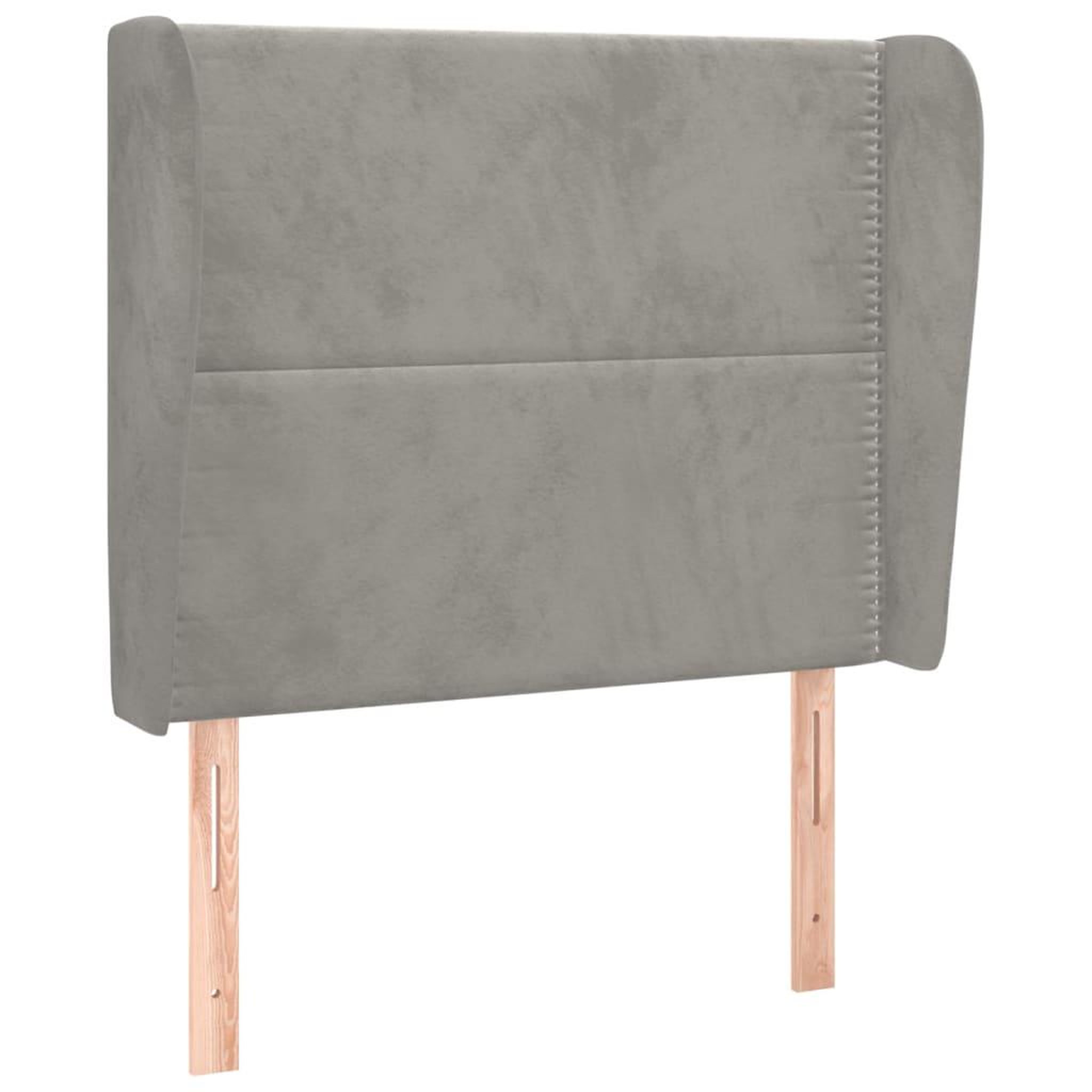 Voir la diapositive 2 : VIDAXL Tete de lit avec oreilles Gris clair 83x23x118/128 cm Velours