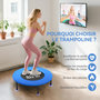 Voir la diapositive 5 : HOMCOM Mini trampoline de Fitness dia. 81cm max. 100Kg couvre-ressort pieds antidérapants noir bleu