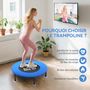 Voir la diapositive 5 : HOMCOM Mini trampoline de Fitness dia. 81cm max. 100Kg couvre-ressort pieds antidérapants noir bleu