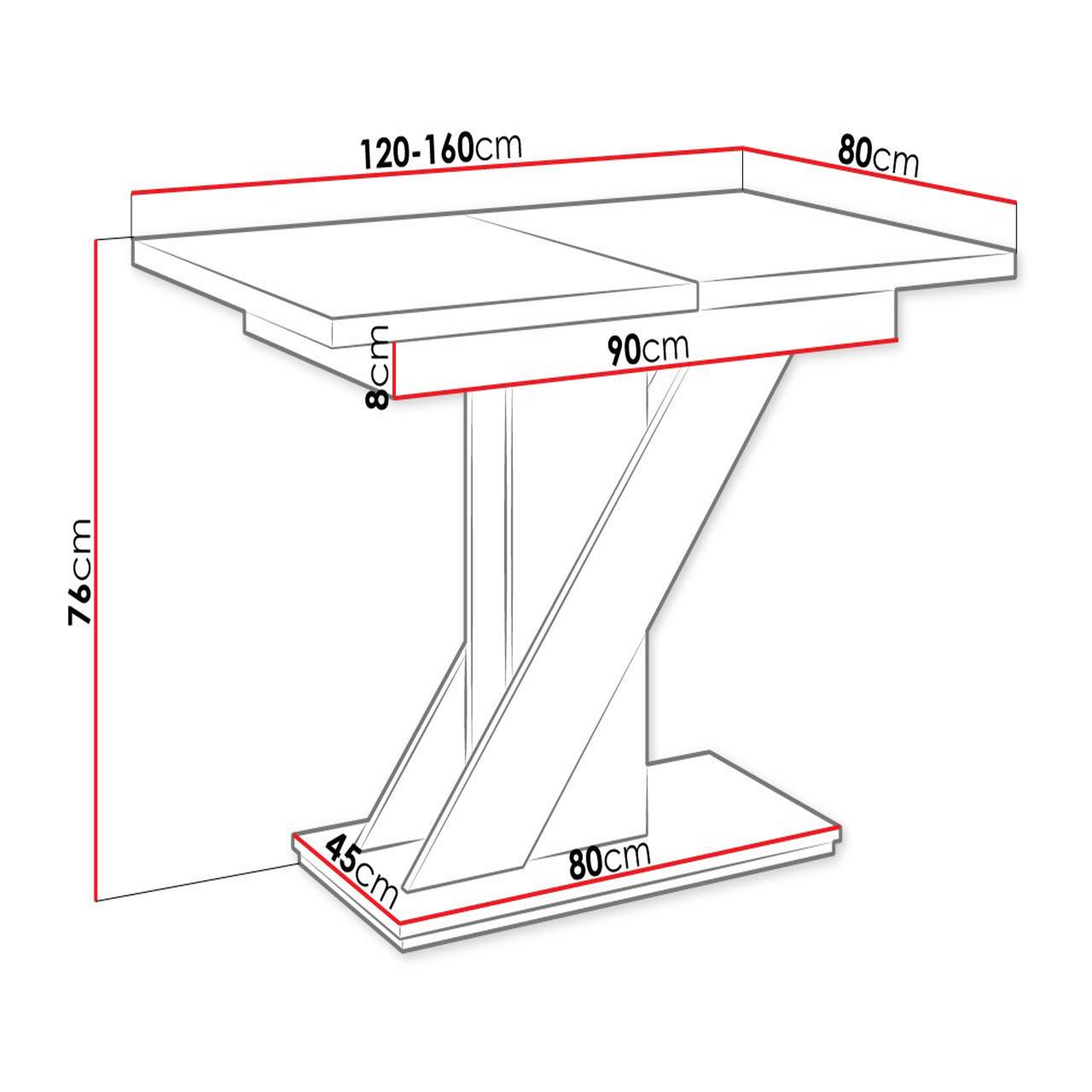 Voir la diapositive 5 : BEST MOBILIER Burnie - table à manger extensible - noir et effet béton - 4 à 6 personnes