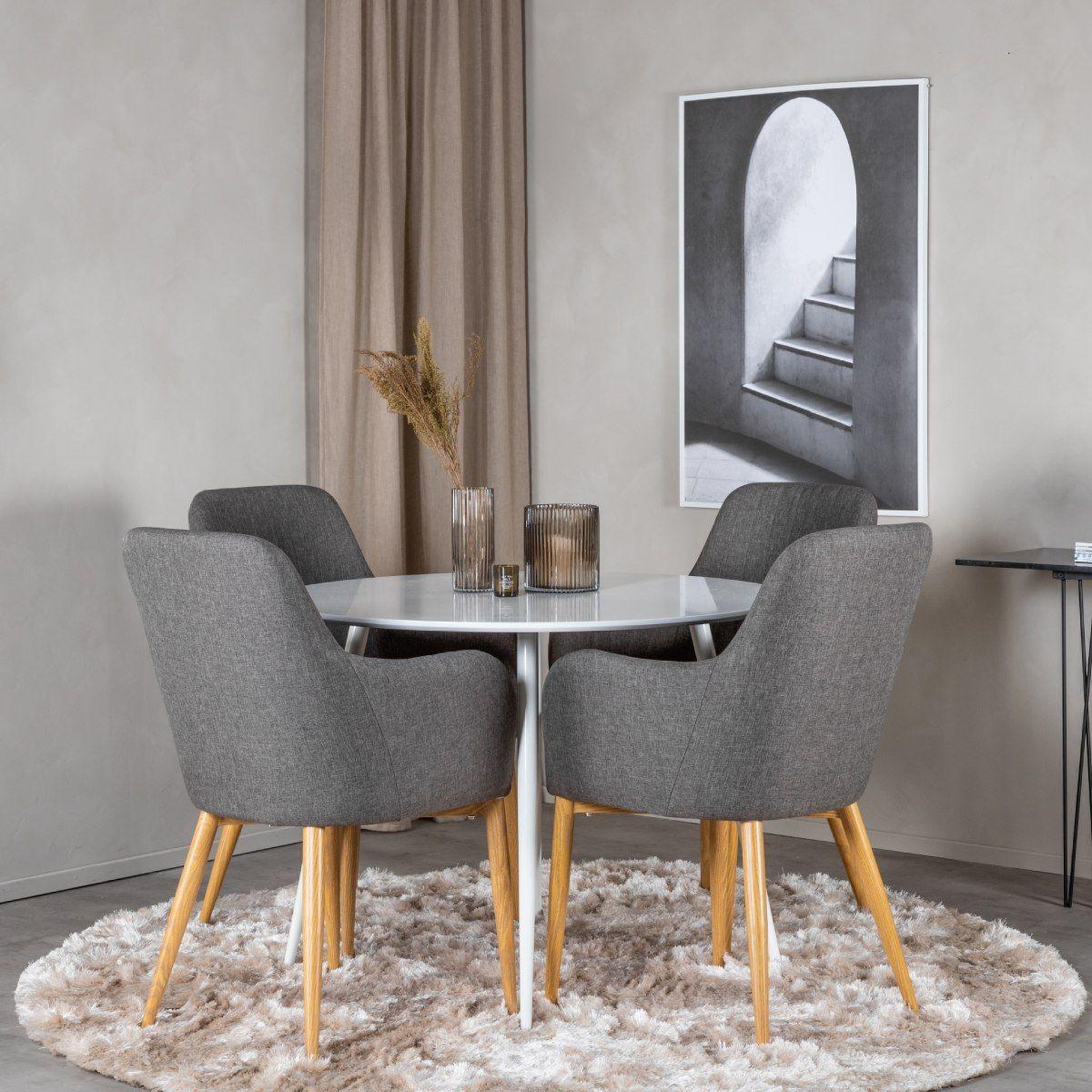 Voir la diapositive 6 : Paris Prix Table à manger ronde  plaza  100cm blanc