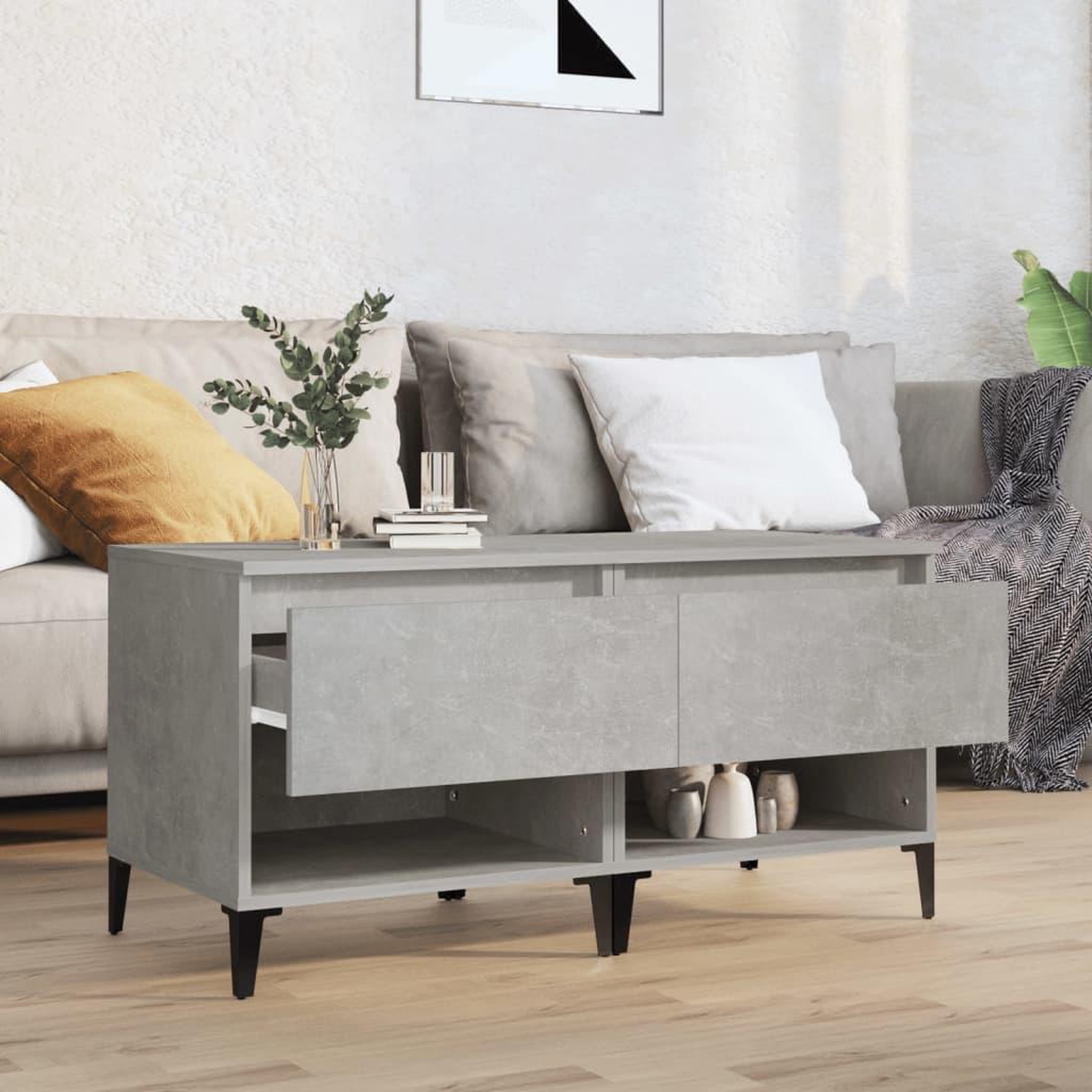 Voir la diapositive 3 : VIDAXL Tables d'appoint 2 pcs Gris beton 50x46x50 cm Bois d'ingenierie
