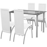 VIDAXL Jeu de salle a manger 5 pcs Blanc