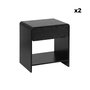 Voir la diapositive 5 : SWEEEK Lot de 2 tables de chevet contemporaines noires au design arrondi. avec 1 tiroir et 1 étagère pratique
