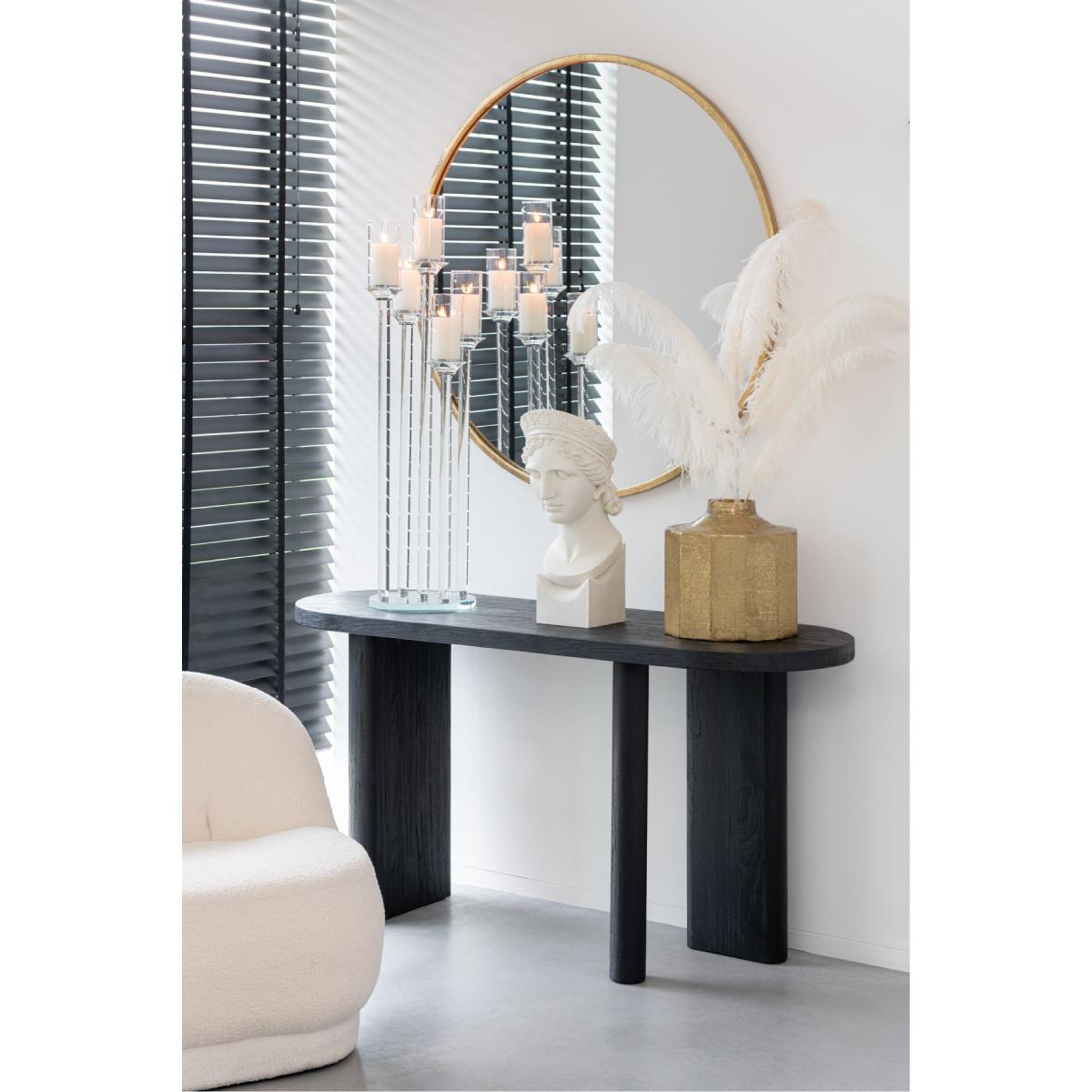 Voir la diapositive 2 : J-LINE Vase déco  octogone  28cm or