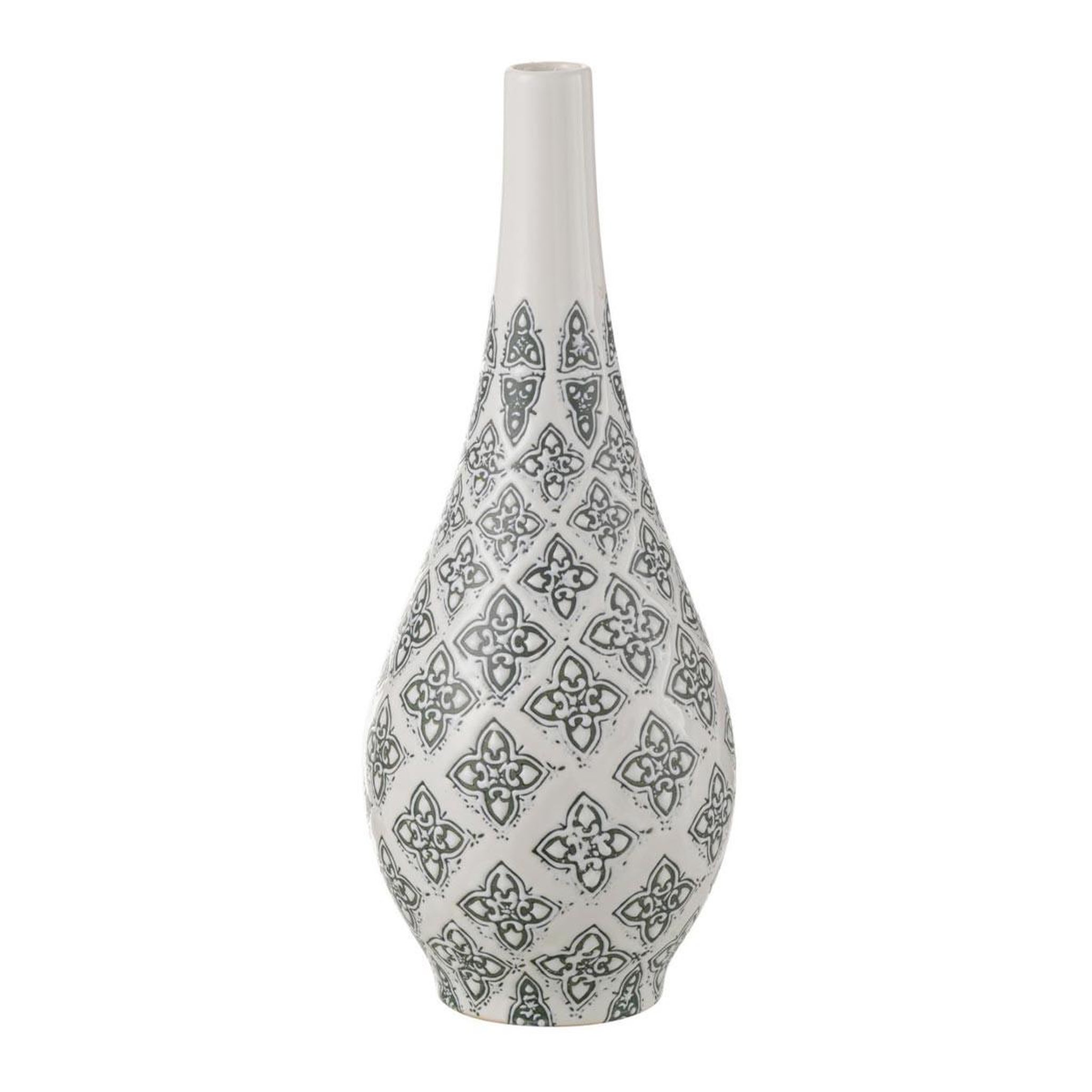 J-LINE Vase poire en porcelaine  kousa  43cm bleu & blanc