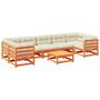 Voir la diapositive 2 : VIDAXL Salon de jardin 8 pcs avec coussins marron cire bois pin massif