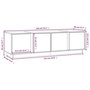 Voir la diapositive 6 : VIDAXL Meuble TV Gris 140x40x40 cm Bois de pin massif