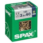 CENTRALE BRICO Lot de 150 vis acier tête fraisée pozidriv SPAX, Diam.3.5 mm x L.40 mm