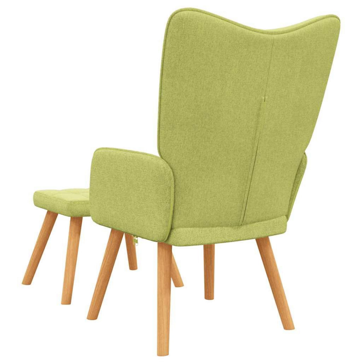 VIDAXL Chaise de relaxation avec tabouret Vert Tissu