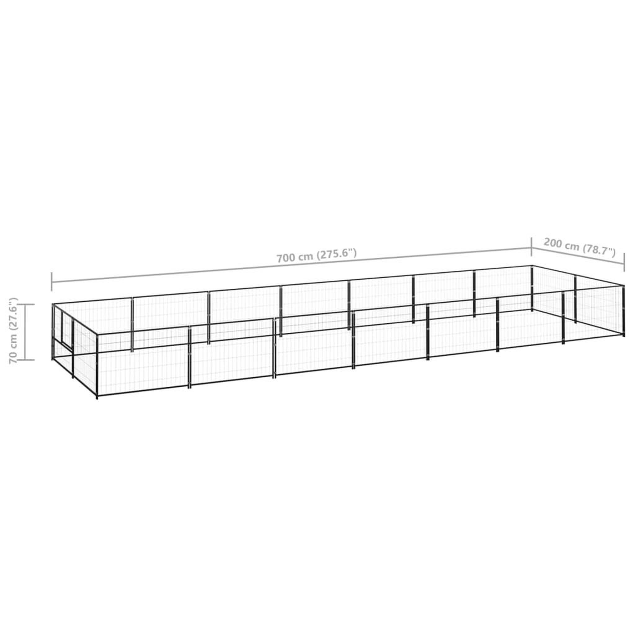 Voir la diapositive 6 : VIDAXL Chenil Noir 14 m² Acier