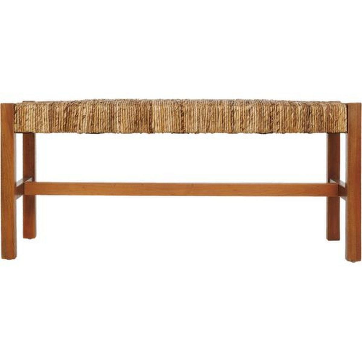 ATMOSPHERA Banc 2 places avec assise tressée en bois SIDOAN - Marron