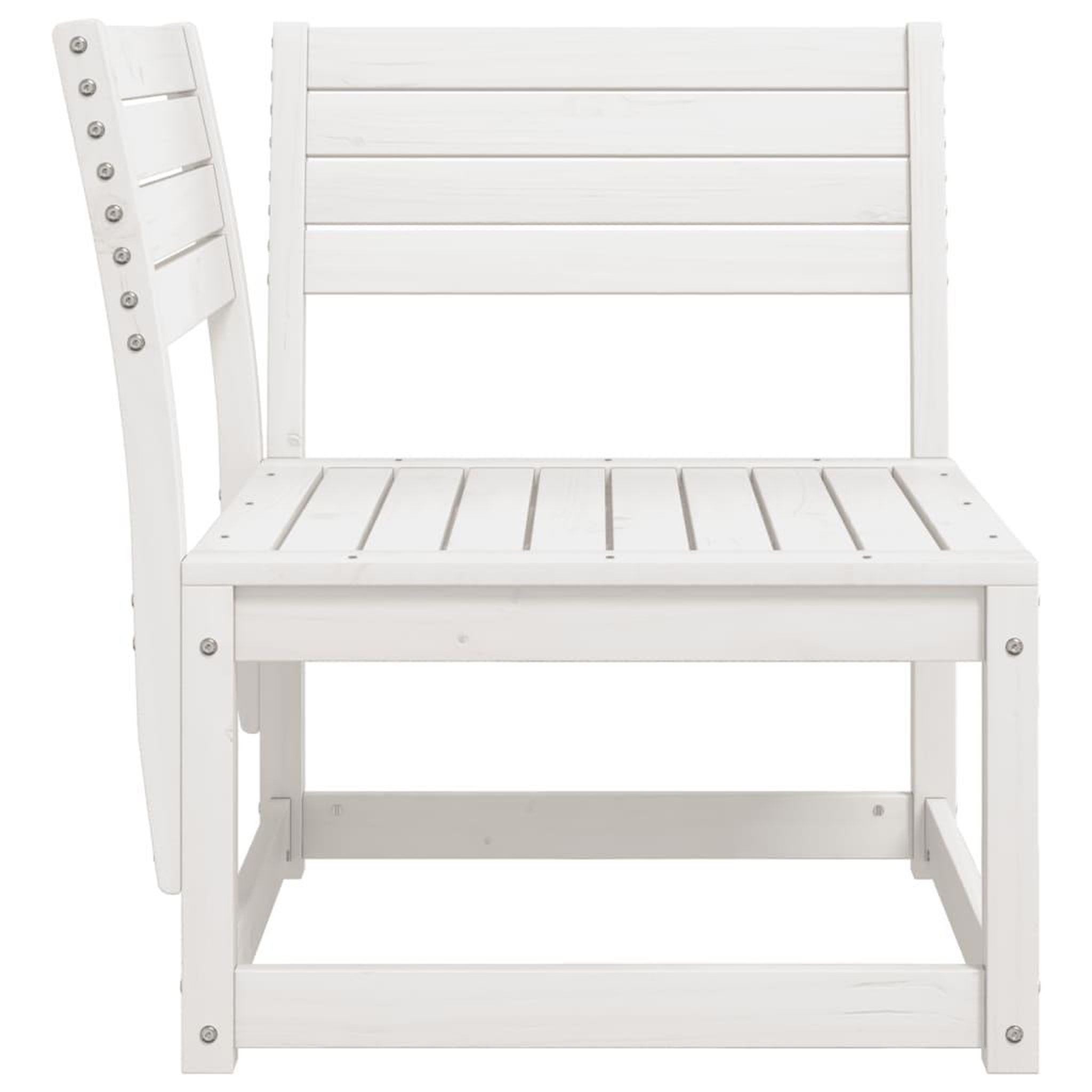 Voir la diapositive 5 : VIDAXL Canape d'angle de jardin blanc 73x73x78cm bois pin massif